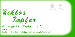 miklos kapfer business card
